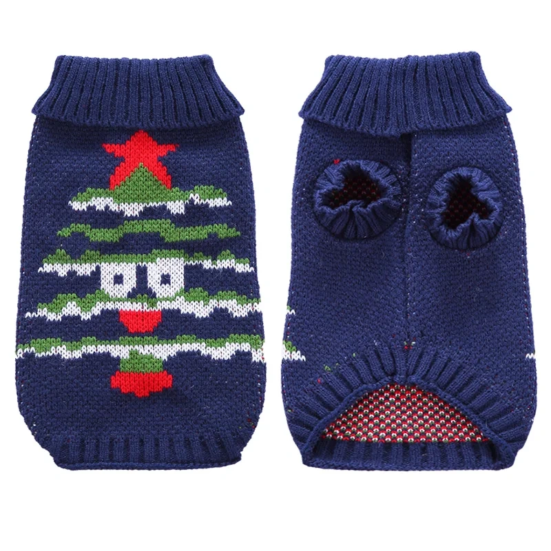 Christmas Sweater Dog Clothes Winter Warm Pet Coat Jacket Vest for Small Dog Clothes Festival Costume Christmas Ugly Sweater 45