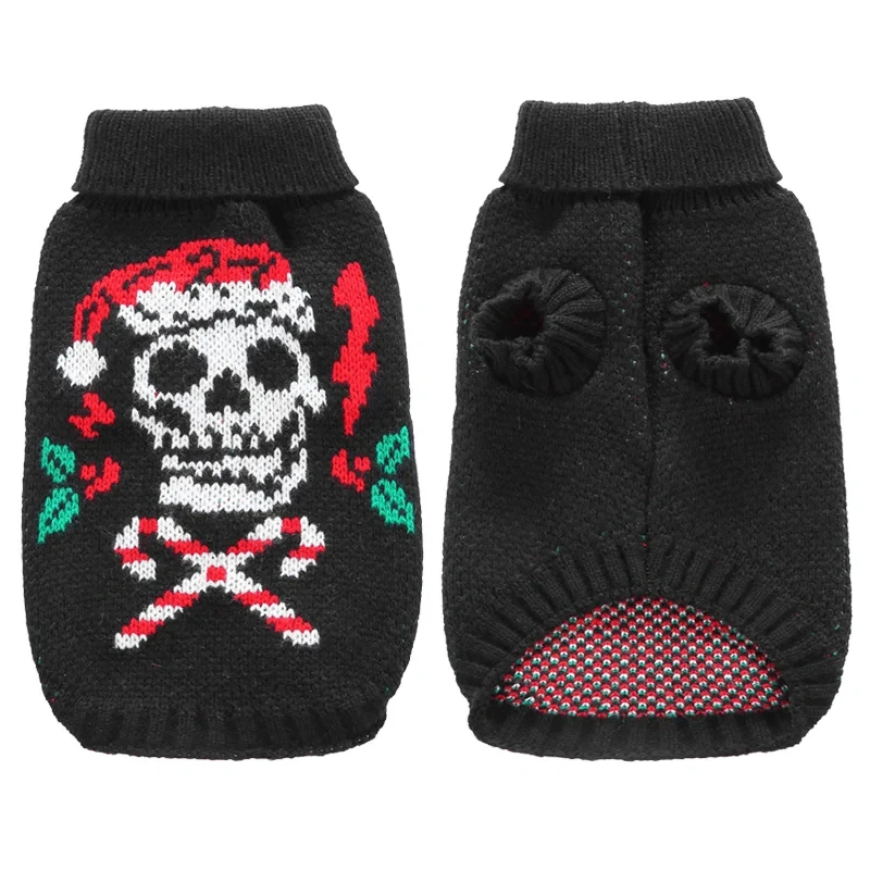 Christmas Sweater Dog Clothes Winter Warm Pet Coat Jacket Vest for Small Dog Clothes Festival Costume Christmas Ugly Sweater 45