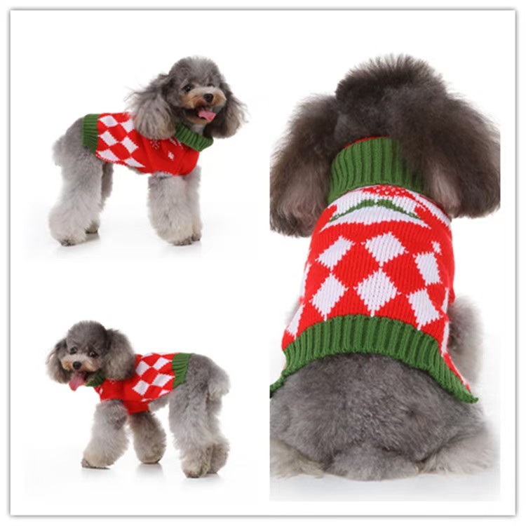 Christmas Sweater Dog Clothes Winter Warm Pet Coat Jacket Vest