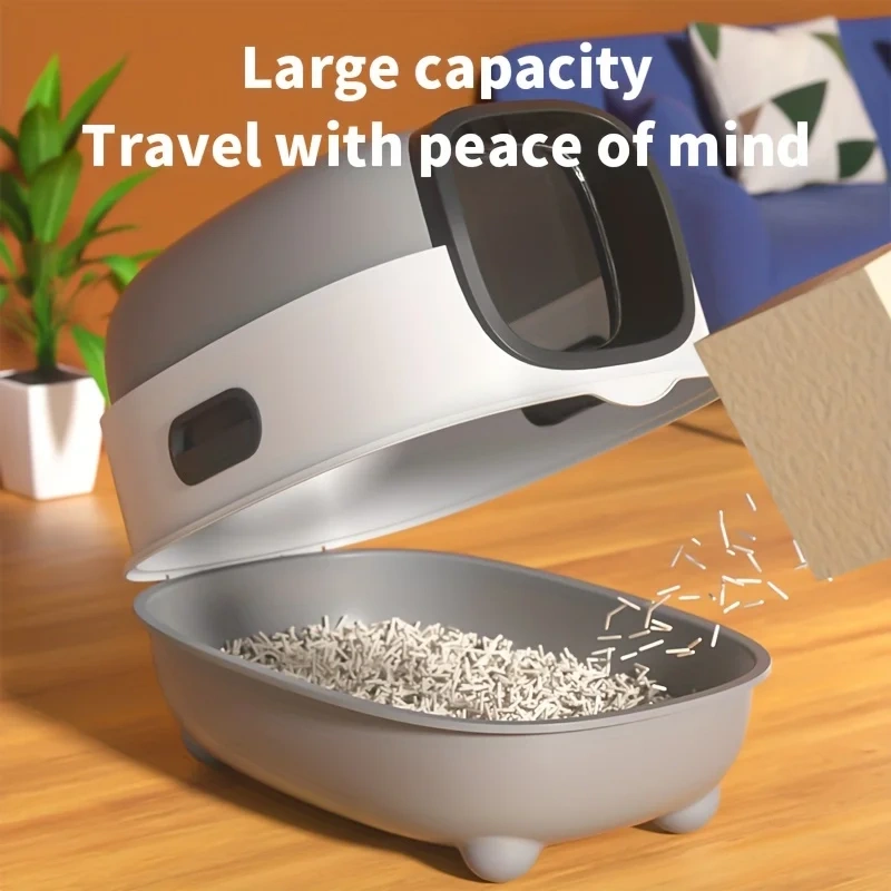 Closed cat litter box, splash proof, odor isolation, dual-purpose, foldable design, can accommodate cats weighing less t
