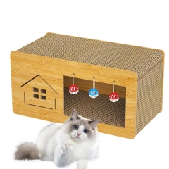 Cat Scratcher Box Scratch Pad Cardboard Heavy Duty Pet Lounger Box Spacious Scratching Lounge Bed Kitten Cat Pet Sleeping House