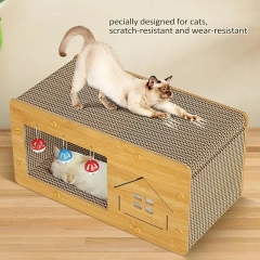 Cat Scratcher Box Scratch Pad Cardboard Heavy Duty Pet Lounger Box Spacious Scratching Lounge Bed Kitten Cat Pet Sleeping House
