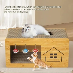 Cat Scratcher Box Scratch Pad Cardboard Heavy Duty Pet Lounger Box Spacious Scratching Lounge Bed Kitten Cat Pet Sleeping House