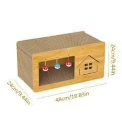 Cat Scratcher Box Scratch Pad Cardboard Heavy Duty Pet Lounger Box Spacious Scratching Lounge Bed Kitten Cat Pet Sleeping House