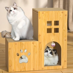 Cat Cardboard House Multifunctional Interative Cat Toy For Self Playing