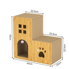 Cat Cardboard House Multifunctional Interative Cat Toy For Self Playing