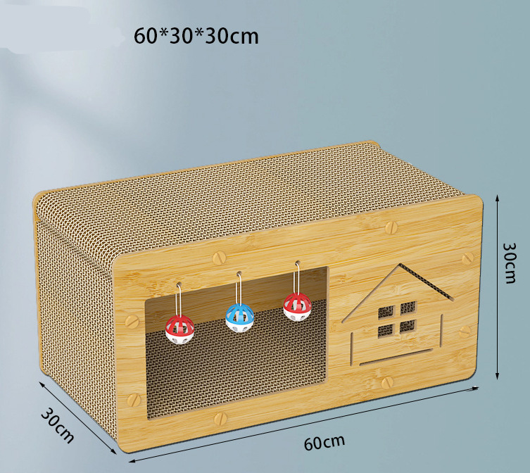Cat Scratcher Box Scratch Pad Cardboard Heavy Duty Pet Lounger Box Spacious Scratching Lounge Bed Kitten Cat Pet Sleeping House