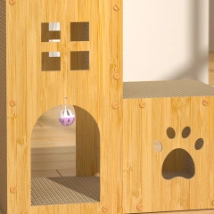 Cat Cardboard House Multifunctional Interative Cat Toy For Self Playing