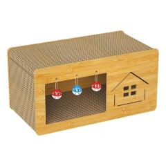 Cat Scratcher Box Scratch Pad Cardboard Heavy Duty Pet Lounger Box Spacious Scratching Lounge Bed Kitten Cat Pet Sleeping House