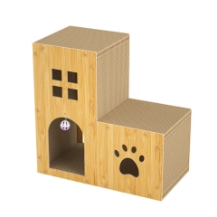 Cat Cardboard House Multifunctional Interative Cat Toy For Self Playing