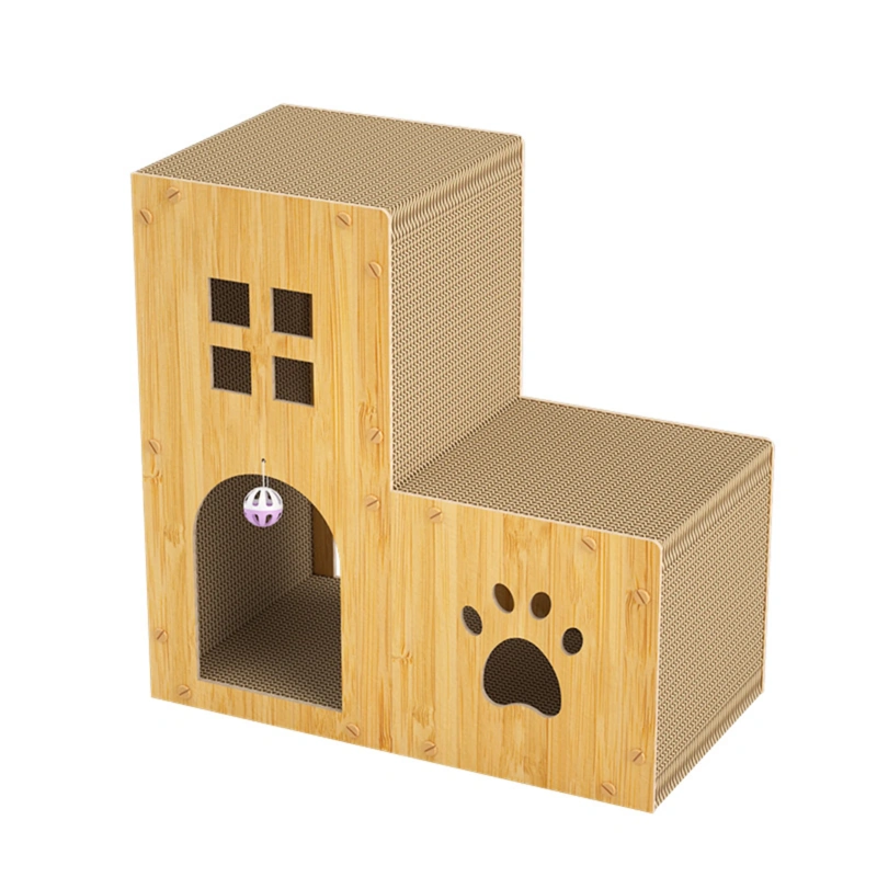 Cat Cardboard House Multifunctional Interative Cat Toy For Self Playing
