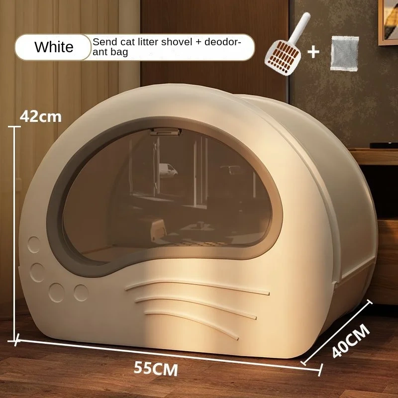 Extra large fully enclosed drawer cat litter box anti-splash and odor-proof cat toilet extra large integrated cat litter box