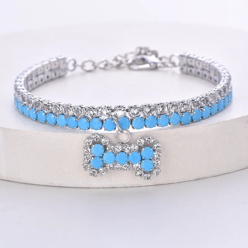 Cat and Dog Necklace, Pet Necklace, Cat and Dog Supplies, Zircon Color Retaining Collar