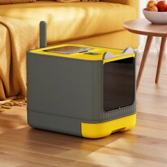Pet Litter Box with UV Lights Top Drawer Litter Pan Fully enclosed with in/out door control Disinfecting and deodorizing For cat