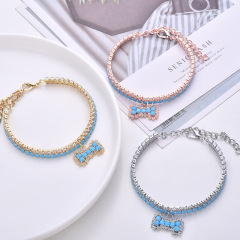 Cat and Dog Necklace, Pet Necklace, Cat and Dog Supplies, Zircon Color Retaining Collar