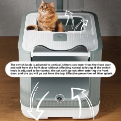 Pet Litter Box with UV Lights Top Drawer Litter Pan Fully enclosed with in/out door control Disinfecting and deodorizing For cat