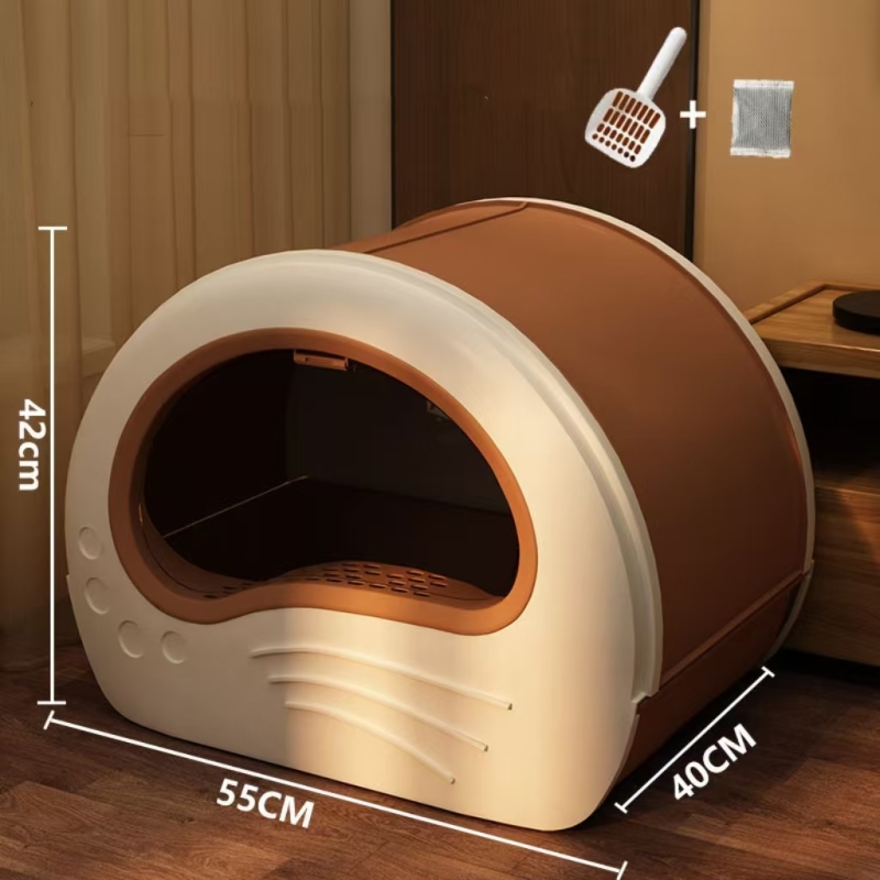 Extra large fully enclosed drawer cat litter box anti-splash and odor-proof cat toilet extra large integrated cat litter box