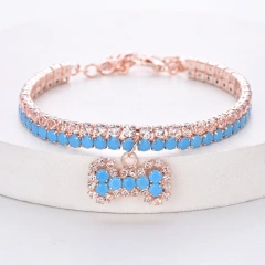 Cat and Dog Necklace, Pet Necklace, Cat and Dog Supplies, Zircon Color Retaining Collar
