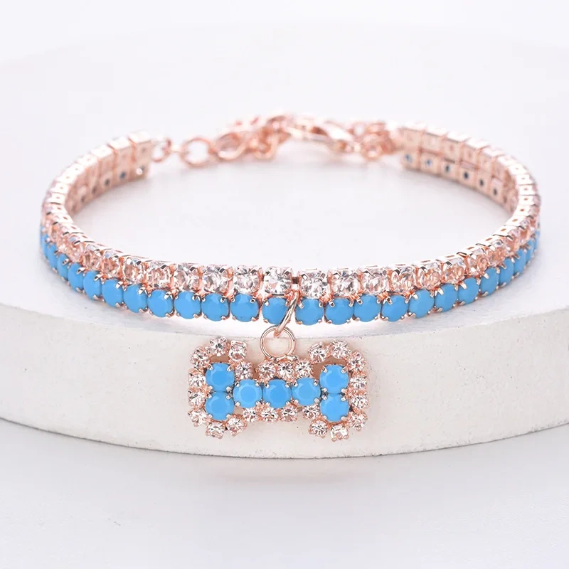 Cat and Dog Necklace, Pet Necklace, Cat and Dog Supplies, Zircon Color Retaining Collar