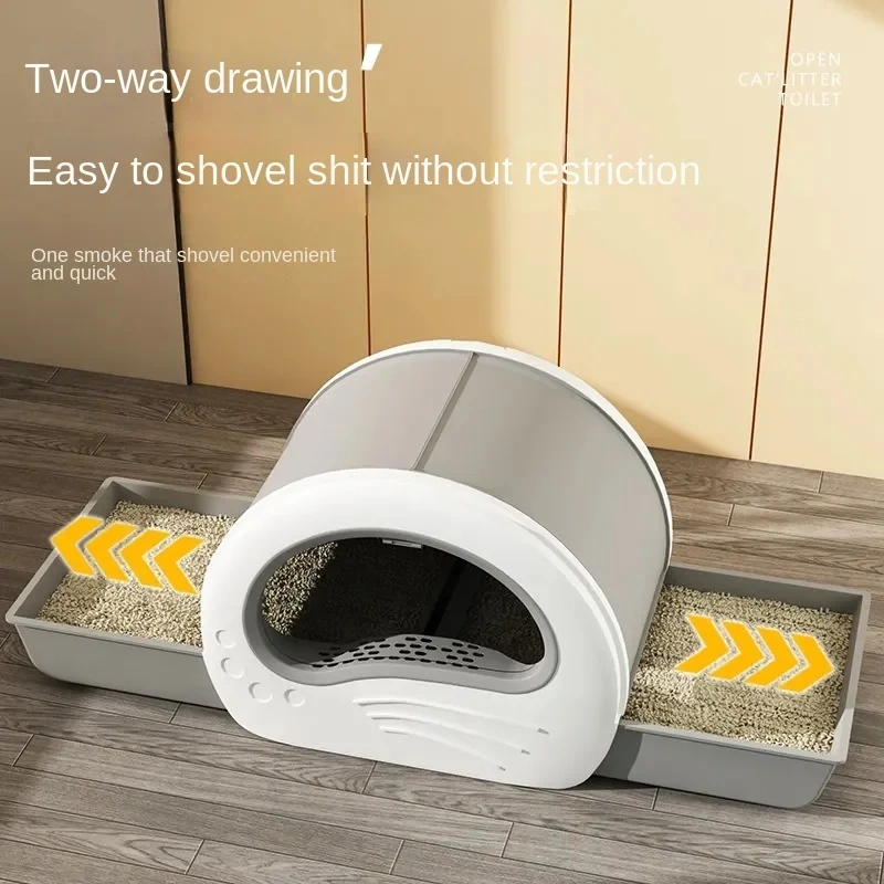 Extra large fully enclosed drawer cat litter box anti-splash and odor-proof cat toilet extra large integrated cat litter box