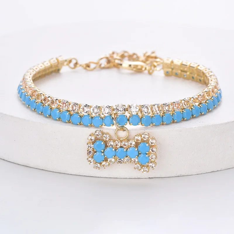 Cat and Dog Necklace, Pet Necklace, Cat and Dog Supplies, Zircon Color Retaining Collar