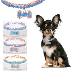 Cat and Dog Necklace, Pet Necklace, Cat and Dog Supplies, Zircon Color Retaining Collar