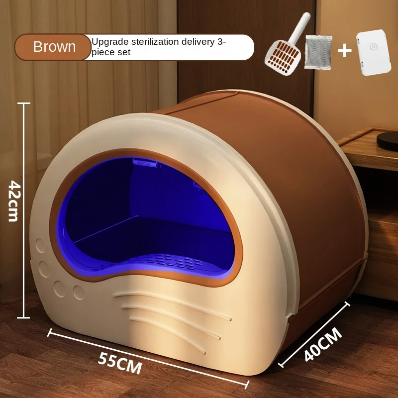 Extra large fully enclosed drawer cat litter box anti-splash and odor-proof cat toilet extra large integrated cat litter box
