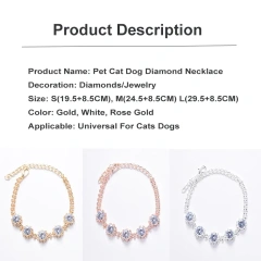 Bling Diamond Cat Necklace Fashion Luxury Shining Collars for Dog Adjustable Cats Puppy Chihuahua Wedding Pet Accessories