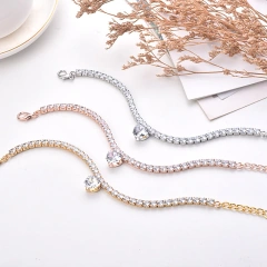 Zircon Heart Party Cat Accessories Rose Gold Silver Plated Neck Collar for Small Medium Dogs Adjustable Birthday Puppy Necklace