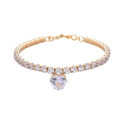 Zircon Heart Party Cat Accessories Rose Gold Silver Plated Neck Collar for Small Medium Dogs Adjustable Birthday Puppy Necklace