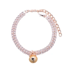 Pet Necklace Elegant Exquisite Shiny Pet Neck Circle Cat Dog Double Row Rhinestones Collar Pet Supplies