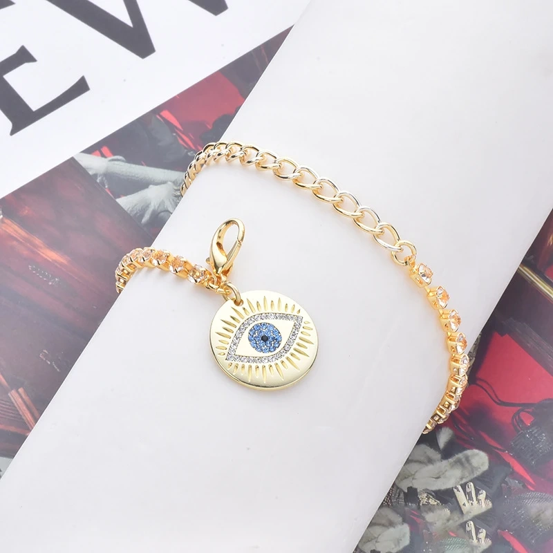 Cat Eye Pendant Dog Accessories Neck Wear Adjustable Chain Pet Dog Collar Gold Plating Birthday Party Jewery Collars for Cat
