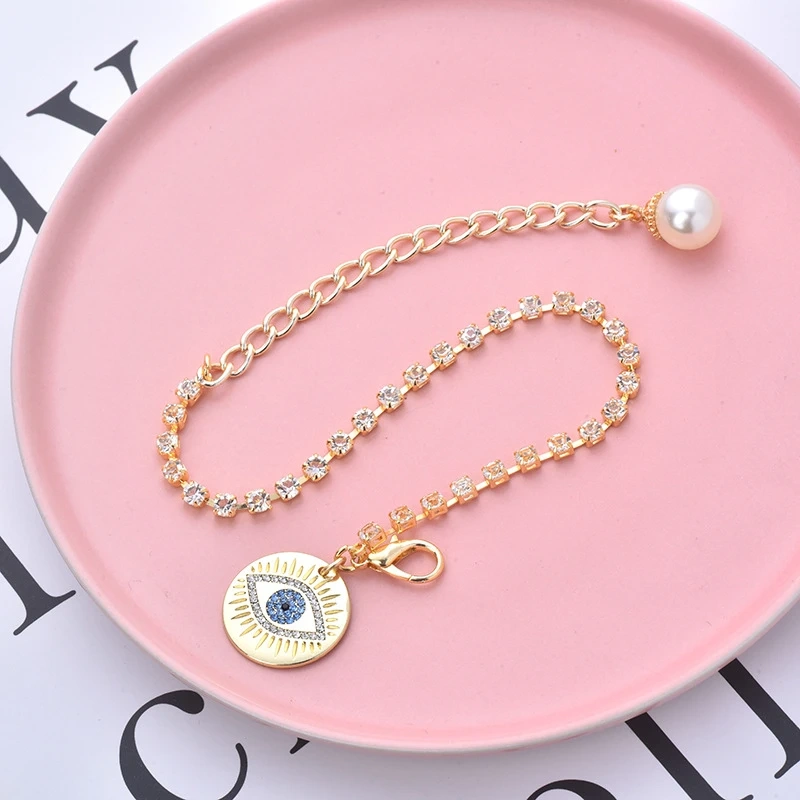 Cat Eye Pendant Dog Accessories Neck Wear Adjustable Chain Pet Dog Collar Gold Plating Birthday Party Jewery Collars for Cat