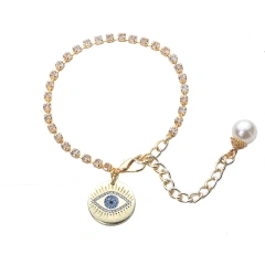 Cat Eye Pendant Dog Accessories Neck Wear Adjustable Chain Pet Dog Collar Gold Plating Birthday Party Jewery Collars for Cat