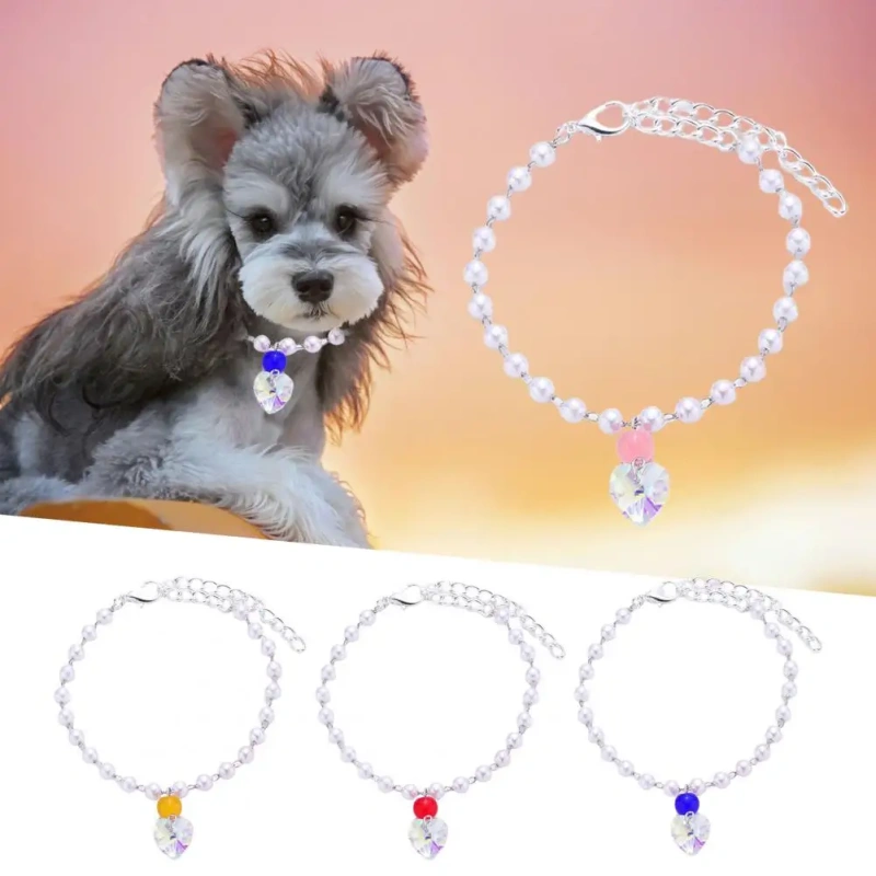 Chihuahua Puppy Necklace Cat Necklace Pet Fake Crystal Jewelry Necklace Small Medium Dogs