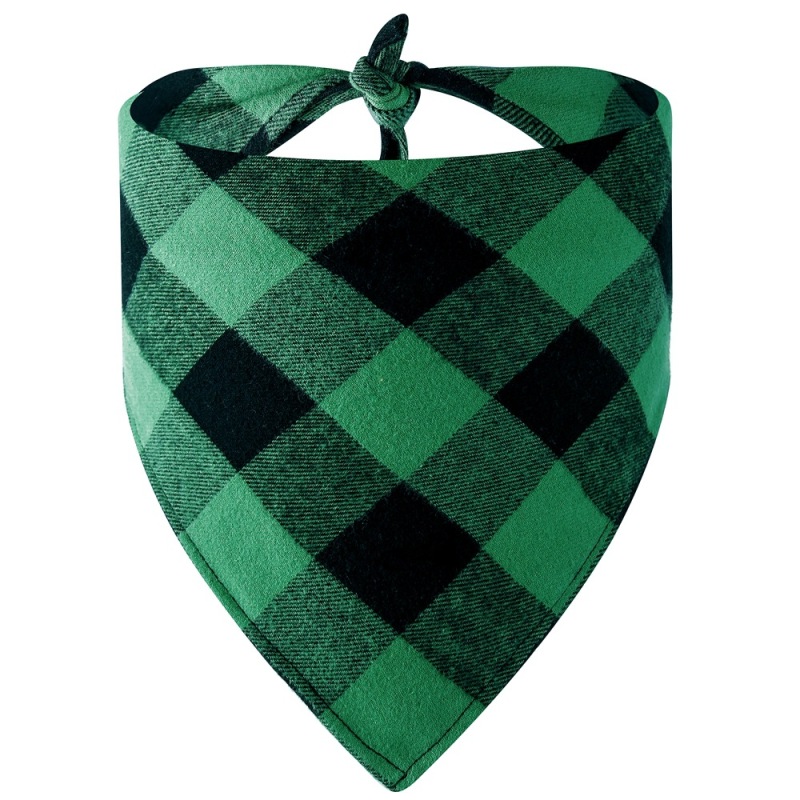 Dog Bandana Christmas New Year Classic Buffalo Plaid Pet Scarf Triangle Bibs Kerchief for Small Medium Large Dogs Pets Bandanas
