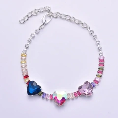 Colorful love diamond pet necklace adjustable shiny rhinestone cat Harness dog collar for puppy kitten collars Accessory