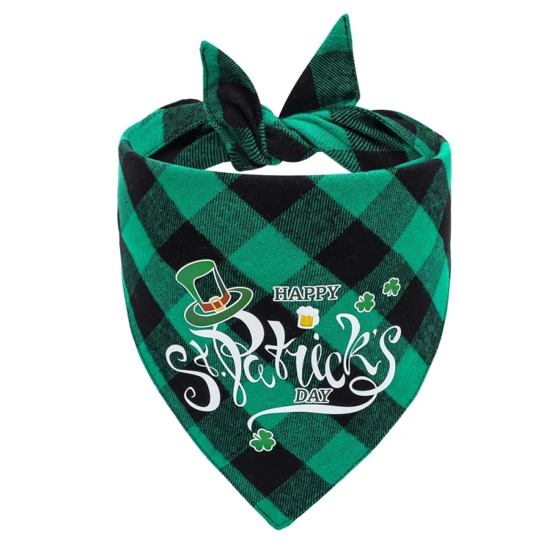 St Patrick's Day Pet Triangle Scarf, Dog Cat Saliva Towel, Triangular Bandage Accessories, Supplies Products