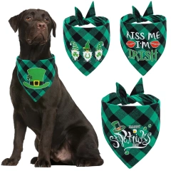 St Patrick's Day Pet Triangle Scarf, Dog Cat Saliva Towel, Triangular Bandage Accessories, Supplies Products