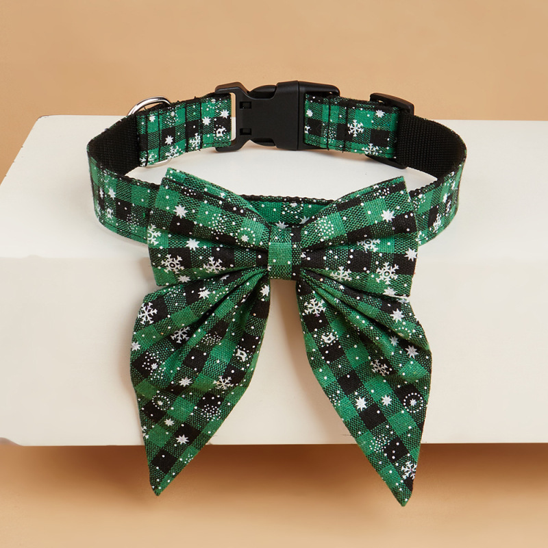 Cotton Christmas Snowflake Bow Dog Collars Puppy Pet Dog Accessories Dog Collar for Small Large Dogs