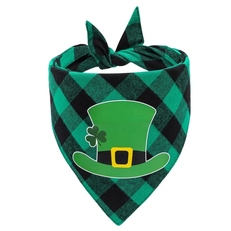 St Patrick's Day Pet Triangle Scarf, Dog Cat Saliva Towel, Triangular Bandage Accessories, Supplies Products