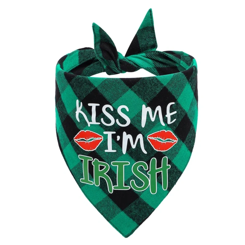 St Patrick's Day Pet Triangle Scarf, Dog Cat Saliva Towel, Triangular Bandage Accessories, Supplies Products