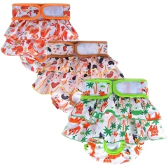 Female Dogs Diaper Washable Pets Physiological Pants Sanitary Panties Leakproof Menstrual Underwear for Small Large Dogs Shorts