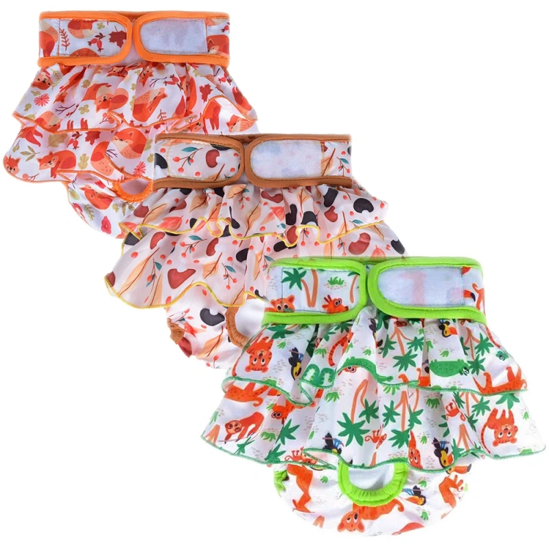 Female Dogs Diaper Washable Pets Physiological Pants Sanitary Panties Leakproof Menstrual Underwear for Small Large Dogs Shorts