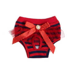 Washable Dogs Diaper Sanitary Pants Bow Tie Decor Cotton Pet Physiological Dog Menstruation Underwear Puppy Shorts Dogs Supplies