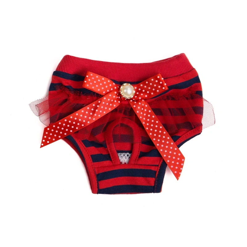 Washable Dogs Diaper Sanitary Pants Bow Tie Decor Cotton Pet Physiological Dog Menstruation Underwear Puppy Shorts Dogs Supplies