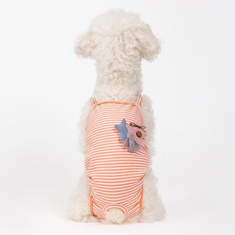 Striped Pet Physiological Pants One-Piece Strap Dog Menstrual Pants Teddy Bichon Bear Puppy Sanitary Pants Dog Underpants Shorts