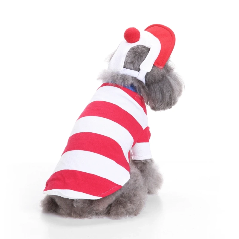 Puppy Fancy Dress,Christmas Santa Costume, Halloween Cat Costume, Pet Clothes, Christmas Suit with Cap for Dogs and Cats