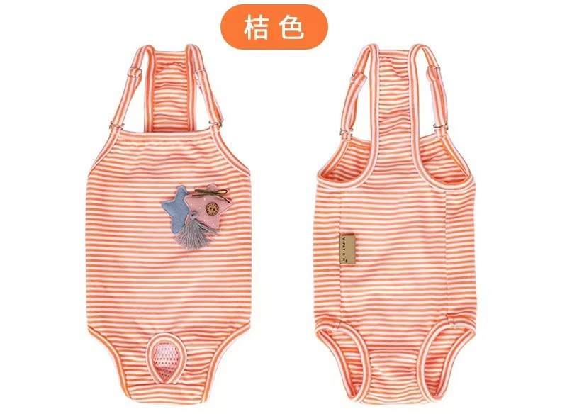 Striped Pet Physiological Pants One-Piece Strap Dog Menstrual Pants Teddy Bichon Bear Puppy Sanitary Pants Dog Underpants Shorts