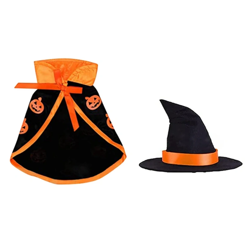 Halloween Cute Cat Costume Pet Apparel Magic Cloak with Hat Cat Dog Christmas Cat Cosplay Decor Cat Costume Festive Pet Supplies